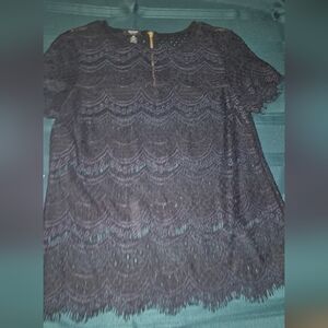 Black Dressy Top  Womens Petite Small Top